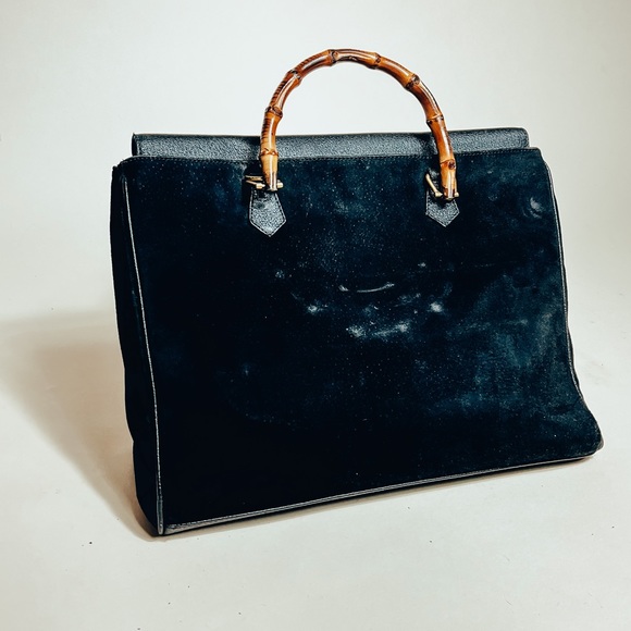 Vintage GUCCI Large Diana Bamboo Suede Bag - Picture 11 of 11